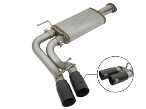 Toyota Tacoma Performance Exhaust - Dual Mid-Side Exit - aFe - Rebel Series Cat Back - Black - `16-`23