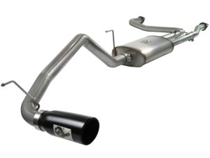 Nissan Titan Performance Exhaust - aFe - MACH Force-Xp Cat-Back, 2.5in to 3in, SS-409, Black Tip - Black - `04-`15