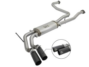 Nissan Titan Performance Exhaust - Middle-Side Exit - aFe - Rebel Series Cat-Back - Black - `04-`15
