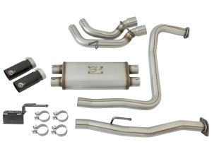 Nissan Titan Performance Exhaust - Middle-Side Exit - aFe - Rebel Series Cat-Back - Black - `04-`15