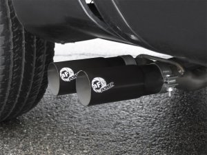 Nissan Titan Performance Exhaust - Middle-Side Exit - aFe - Rebel Series Cat-Back - Black - `04-`15