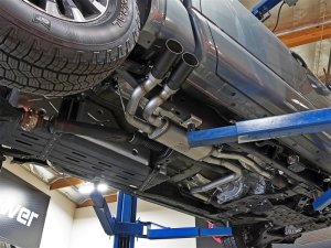 Nissan Titan Performance Exhaust - Dual Mid-Side Exit - aFe - Rebel Series Cat Back - Black - `16-`17