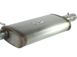 Jeep Wrangler Performance Exhaust - Rear Side Exit - aFe - Cat-Back, MACH Force-Xp, Hi-Tuck, 2.5 in, 409 Stainless Steel - `97-`06