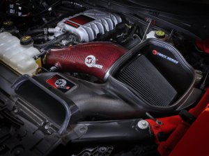 Ford F-150 Raptor Performance Air Intake - aFe - Track Series, Carbon Fiber, Pro 5R Filter - Red - `23-`25