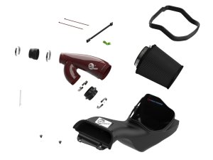 Ford F-150 Performance Air Intake - aFe - Track Series Red Kevlar/Carbon Fiber w/ Black Pro 5R Filter - Red - `17-`24