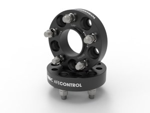 Ford Mustang Wheel Spacers - aFe - Billet Aluminum, 1.25in, 5x114.3, CB70.5 - Black - `15-`24