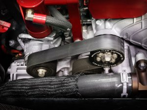 Dodge Challenger Supercharger Power Pulley Kit - aFe - 3.10in, CNC Machined 6061-T6 Aluminum Pulley, 17-4 Stainless Steel Hub - Black - `15-`23