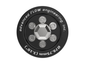 Dodge Challenger Supercharger Power Pulley Kit - aFe - 3.10in, CNC Machined 6061-T6 Aluminum Pulley, 17-4 Stainless Steel Hub - Black - `15-`23