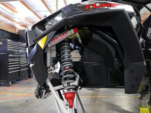 Polaris RZR Coilover Suspension Kit - Front - aFe - Sway-A-Way 2.5 w/ Remote Reservoirs and Comp Adjusters - `14-`16