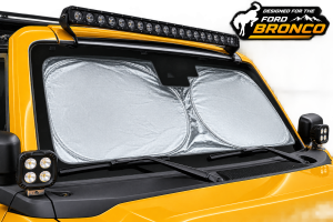Ford Bronco Windshield Sunshade/ Reflector - BlackOut Sunshades - Foldable Double Circle Design 