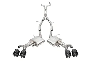 Cadillac CT4 V Blackwing Performance Exhaust Cat-Back - CORSA Performance - Active Valve - Double X-Pipe - Dual Exit, 4.5in Polished Carbon Fiber Tip - `22+ Cadillac CT4 V Blackwing Performance Exhaust Cat-Back - CORSA Performance - Active Valve - Double X-Pipe - Dual Exit, 4.5in Polished Carbon Fiber Tip - `22+