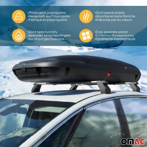 Roof Rack Cargo Box - 11.3 Cubic Feet - Dual Side Opening - Carbon Fiber Texture