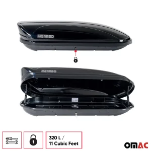 Roof Rack Cargo Box - 11 Cubic Feet - Dual Side Opening - Black