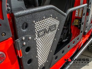 Jeep Wrangler JL Rock Door - Front - DV8 Offroad - Perforated Aluminum Mesh