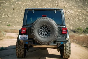 Jeep Wrangler JL Tire Carrier - Swing Gate - DV8 Offroad MTO Series Bumper - `18-`25 Jeep Wrangler JL Tire Carrier - Swing Gate - DV8 Offroad MTO Series Bumper - `18-`25
