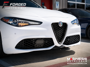Alfa Romeo Giulia Front V Shield Grill Frame - Carbon Fiber - Forged Carbon - Feroce Carbon Alfa Romeo Giulia Front V Shield Grill Frame - Carbon Fiber - Forged Carbon - Feroce Carbon