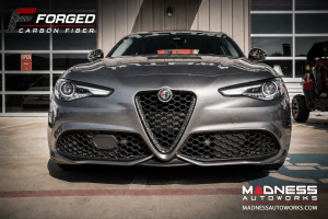 Alfa Romeo Giulia Front V Shield Grill Frame - Carbon Fiber - Forged Carbon - Feroce Carbon Alfa Romeo Giulia Front V Shield Grill Frame - Carbon Fiber - Forged Carbon - Feroce Carbon