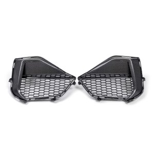 Ford Mustang Front Bumper Inserts - Carbon Fiber - GT - Gloss - 2024+