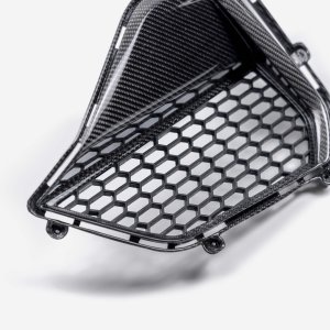 Ford Mustang Front Bumper Inserts - Carbon Fiber - GT - Gloss - 2024+