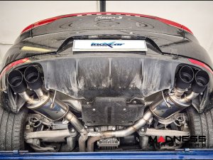 Porsche Macan (Series 95B) Performance Exhaust - Rear Section - 3.0L V6 - Dual Exit - Quad 114mm Black Tips - InoXcar Racing - '19 - '21