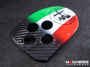Alfa Romeo 4C Central MTA Control Cover - Carbon Fiber - Italian Theme + Alfa Romeo Badge - V2 Alfa Romeo 4C Central MTA Control Cover - Carbon Fiber - Italian Theme + Alfa Romeo Badge - V2
