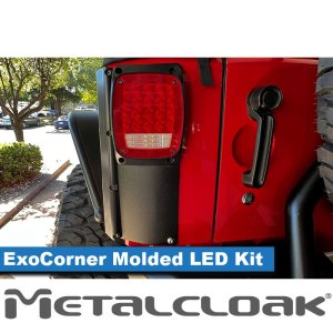 Jeep Wrangler JK Rear ExoSkin - ExoCorner Kit - w/ Low Profile LED Taillights - Pair 