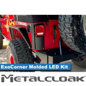 Jeep Wrangler JK Rear ExoSkin - ExoCorner Kit - w/ Low Profile LED Taillights - Pair 
