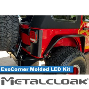 Jeep Wrangler JK Rear ExoSkin - ExoCorner Kit - w/ Low Profile LED Taillights - Pair 