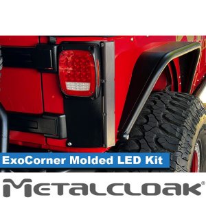 Jeep Wrangler JK Rear ExoSkin - ExoCorner Kit - w/ Low Profile LED Taillights - Pair 