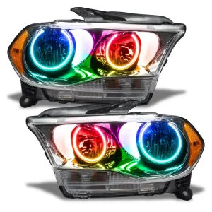 Dodge Durango Headlight Assemblies - ORACLE Lighting - SMD Halogen - ColorSHIFT w/ BC2 Controller - Chrome - `11-`13