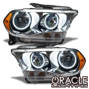 Dodge Durango Headlight Assemblies - ORACLE Lighting - SMD Halogen - ColorSHIFT w/ BC2 Controller - Chrome - `11-`13