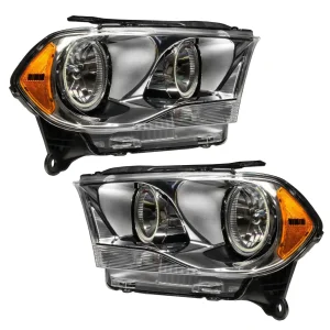 Dodge Durango Headlight Assemblies - ORACLE Lighting - SMD Halogen - ColorSHIFT w/ BC2 Controller - Chrome - `11-`13