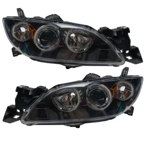 Mazda 3 Headlight Assemblies - ORACLE Lighting - Halogen Style - ColorSHIFT w/ BC2 Controller - `04-`09