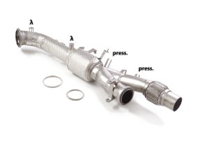Porsche 911 Carrera GTS (992) Performance Exhaust by Ragazzon - Evo Line - Downpipe w/ Group N Filter