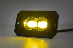 LED Light Pods - Slim - Rough Country - Black Series - 3x1.75in - Yellow SAE Fog Light