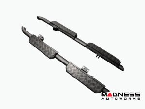 Land Rover Defender D110 & D130 Side Steps - Checker Pattern by Urban Automotive - Shadow Black