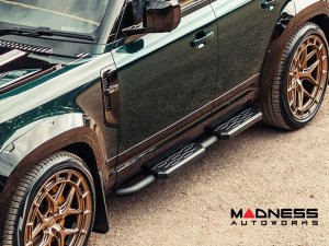 Land Rover Defender D110 & D130 Side Steps - Hex Pattern by Urban Automotive - Shadow Black