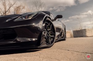 Chevrolet Corvette C7 Custom Wheels - EVO-4R by Vossen - Satin Black