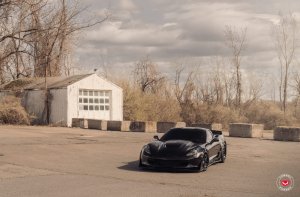 Chevrolet Corvette C7 Custom Wheels - EVO-4R by Vossen - Satin Black