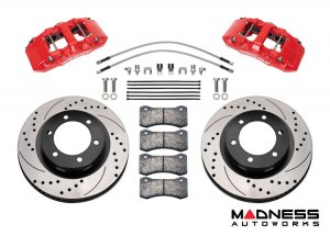 Ford Ranger Brake Conversion Kit - Wilwood AERO6-DM Front Brake Kit (Red Calipers / Drilled Rotors)