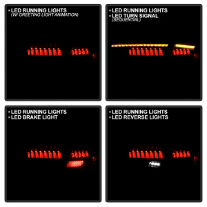 Honda Civic LED Tail Lights - SPYDER - Black - `22-`24 Honda Civic LED Tail Lights - SPYDER - Black - `22-`24