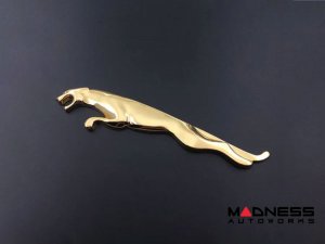 Jaguar Custom Emblem - Leaping Jaguar - Gold Finish Jaguar Custom Emblem - Leaping Jaguar - Gold Finish