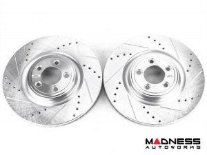 Jaguar XK / XKR Brake Rotors (2) - Rear - PowerStop - Evolution - Drilled + Slotted 