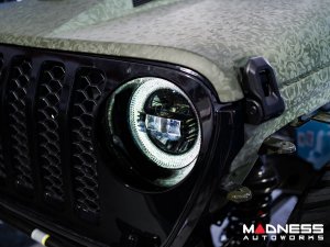 Jeep Wrangler JL Headlights - LED w/ Halos - Black Housing - 9" Jeep Wrangler JL Headlights - LED w/ Halos - Black Housing - 9"