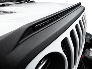 Jeep Wrangler JK Hood Deflector - Front - Husky Liners - Aeroskin Lightshield PRO - Black - `07-`18