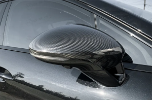 Porsche 971 Panamera Mirror Caps - Carbon Fiber - Red Candy