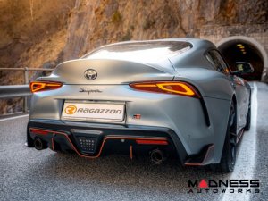Toyota Supra Performance Axle Back Exhaust - Ragazzon - Top Line - Electric Valves - Round Polished Tips