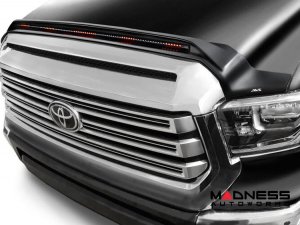 Toyota Tundra Hood Shield - AVS Aeroskin Pro - Low Profile w/ Lights - Midnight Black Metallic