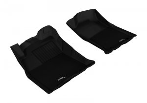 Toyota Tacoma Double Cab Floor Mats - Front - 3D MAXpider - Kagu - Black - `12-`15