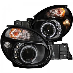Subaru Impreza Projector Headlights - ANZO - w/Halo, Clear Lens, Black Housing - Black - `02-`03